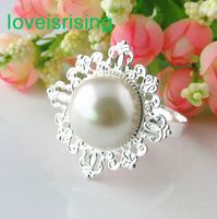 Wholesale Lowest Price High Quality Ivory Pearl Vintage Style Napkin Rings Wedding Bridal Shower Napkin holder