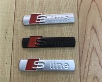 Wholesale 3D S Line Sline Car Front Grille Emblem Badge Metal Alloy Stickers Accessories Styling For Audi A1 A3 A4 B6 B8 B5 B7 A5 A6 C5 C6 A7 TT
