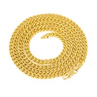 Wholesale 5mm inch mm inch Gold Silver Plated Solid Cuban Curb Chain Mens Necklace Hip Hop Jewelry Style