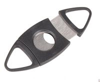 Wholesale New Pocket Stainless Steel Double Blade Cigar Cutter Scissors Plastic Handle Portable Tools black color