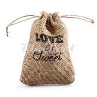Wholesale cm Love Is Sweet Vintage Natural Burlap Hessian Bomboniere Bag Jute Drawstring Packaging Bag Set Of