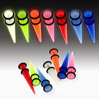 Wholesale Acrylic Fake Taper with Glow In The Dark Fake Stretcher G color wholesales Fake ear plug