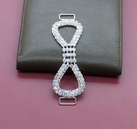 Wholesale 2pcs Silver shaped Clear Crystals Rhinestones Bikini Connectors Buckle Chain