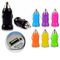Wholesale Mini single USB car charger Universal car socket use adapter bullet style for Iphone plus plus Samsung HTC