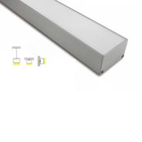Wholesale 50 X M sets alloy aluminium led profile and mm wide square extrusion for pendant or recessed wall light