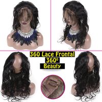 Wholesale 360 Lace Frontal Peruvian Human Hair Pre Pluck Body Wave Lace Frontal Closure With Baby Hair Natural Hairline Unprocessed Beauty