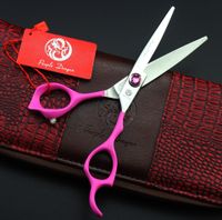 Wholesale 574 Brand Purple Dragon TOP GRADE Pink Gem Hairdressing Scissors JP C Home Salon Barber s Cutting Scissors Hair Shears