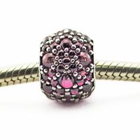 Wholesale Fits for pandora Snake chain bracelets necklace sterling silver beads Honeysuckle Pink Shimmering Droplet Charm NEW summer
