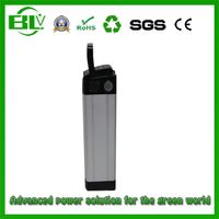 Wholesale 36V ah lithium ion battery silver fish electric bike ebike battery ebike li ion battery send with A charger in China stock free ship