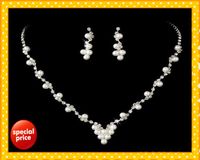 Wholesale STOCK Amazing designer peals Crystals Bridal Jewelry Crowns Tiaras Headpieces HOT Wedding bridal Set Sets Party Jewel