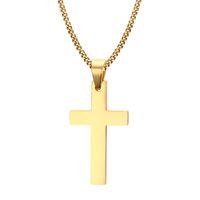 Wholesale Plain Simple Cross Pendants in Stainless Steel Free Chain Silver Gold Black