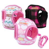 Wholesale Cute Puppy Dog Harness and Walking Leads Set Sizes Pet Winter Vest for Small Dogs Chihuahua Teddy Pink Black Colors