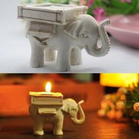 Wholesale Lucky Elephant Tealight Candle Holder Ivory Bridal Wedding Party Home Decor PAly