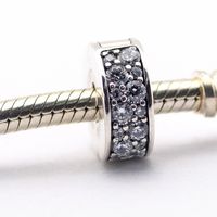 Wholesale Shining Elegance Clip Clear CZ Charms Fit Silver Charms Bracelet Crystal Clip Beads For Jewelry Making Spring Collection diy making