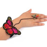 Wholesale Bracelets Bangles for Women Retro Butterfly Lace Slave Chain Link Bangle Hand Harness Butterfly Lace Crystal Bracelet