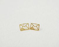 Wholesale Fashion envelope stud earrings personality email sign earring mixed color women festival best gift