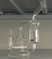 Wholesale new design glass bongs double recycler helix perc and honeycomb glass bongs with mm joint