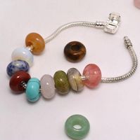 Wholesale DIY Jewelry Natural Stone Gemstone Beads High Polished mm Loose Beads Big Hole Fit Charms European Bracelet Jewelry Accessories