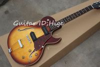 Wholesale new arrival hot selling Jazz Electric Guitar Hollow Body with sunburst color high quality Guitarra Chinese OEM Musical Instruments