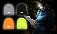 Wholesale 5 LED Beanies Headlamp Winter Hands Free Unisex Lighted Camping Hat Power Stocking Cap Hat