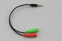 Wholesale mm Stereo Audio Male to Female Headset Mic Y Splitter Cable Headphone Adapter for PC Laptop Computer