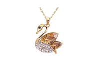 Wholesale Smart Swan Necklaces Jewelry Fashion Austria Crystal k Gold Plated Necklaces For Women Best Gift Jewelry sales G011