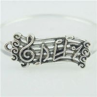 Wholesale 16414 Vintage Stave Staff Musical Note Sterling Silver Charm Fit Bracelet
