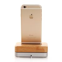 Wholesale 2016 Original SAMDI Wooden Aluminum Charger Dock Cradle for iPhone S Wood Phone Stand Mobile Holder for iPhone