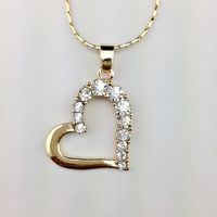 Wholesale Brand design Pendant k k yellow gold heart Necklaces fashion jewelry gemstone crystal necklace christmas gift