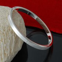 Wholesale Factory direct sterling silver line solid circle bracelet bangle Fashion Silver Jewelry Silver Bracelet