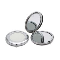 Wholesale Compact Mirror DIY Portable Metal Cosmetic Mirror X Magnifying Silver Color