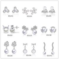 Wholesale Mixed style sterling silver plated import ABS imitation pearl stud earrings for women fashion jewelry