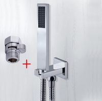 Wholesale chrome brass copper hand in wall set with brass shower holder shower shut off valve and m shower hose TH018