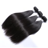 Wholesale Top Grade A Mixed inches Brazilian Virgin Human Weave Natural Color Silky Straight Hair Weft Extensions