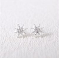 Wholesale New fashion Rinestones star anise star snow gold plated silver plated earring women best gift of a woman