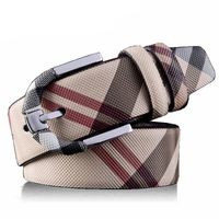Wholesale Fashion Wild Stripe Men Women Real Leather Belt Designer High Quality Waist Belts Metal Pin Buckle Strap