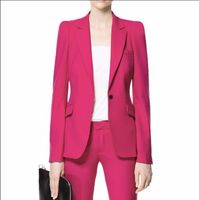 Wholesale Hot Pink Women Suits Ladies Business Suits Formal Office Suits Work Wear Custom Pieces Coat Pants Custom Made