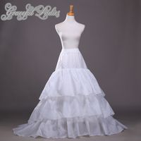 Wholesale Plus Size Wedding Dress Petticoats Nylon A Line Full Gown Chapel Train Tier Slip Style Wedding Underskirt For Bridal Gown