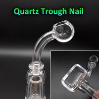 Wholesale Quartz Trough Banger Nail With Female Male mm mm mm Clear Joint Degrees Quartz Banger Nail For Oil Rigs Glass Bongs