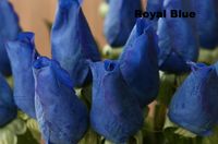Wholesale MOQ blue artificial flowers Fresh Real Touch rose Bud royal blue wedding decorations and bouquet
