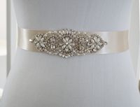 Wholesale Hot Sale Exquisite Beading Wedding Belt For Bridal Wedding Accessory Pearls Rhinestone Crystals Wedding Sashes With Ribbon