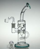 Wholesale bong quot inches glass bong Circulating water glass water pipes recycler bong mm joint glass bowl smoking pipe