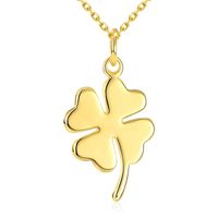 Wholesale 18K gold plated lucky clover pendant necklace fashion jewelry Christmas gift for woman good quality low price