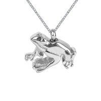 Wholesale Lily Cremation Jewelry Glossy Frog Urn Necklace Memorial Ash Keepsake Pendant With Gift Bag Funnel and Chain