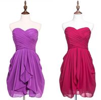 Wholesale Knee Length Short Cocktail Dresses Beach Country Western Bridesmaid Dress Homecoming Party Gowns Sweetheart Chiffon Custom Color