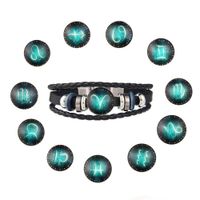 Wholesale NEW Leather Woven Bracelets Zodiac Signs Noosa Pendant Hand Chain Retro Beaded Love Multilayer Bracelet Jewelry Accessories