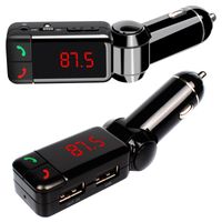 Wholesale BC06 Bluetooth Car Charger FM Transmitter Handsfree Flash Card MP3 Play Dual USB Charger Port LED Digital Display AUX Line Audio Input Kit
