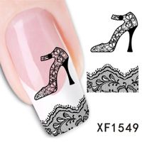 Wholesale 2017 New Arrival Women s Nail Art Stickers High Heels Bud Silk Animal Red Lip Cartoon Cute D Design DIY Nail Products Hot Sale