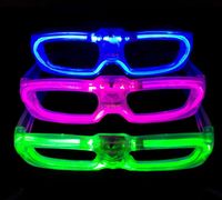 Wholesale popular party Led shutter glow cold light glasses light up shades flash rave luminous glasses Christmas favors cheer atmosphere props