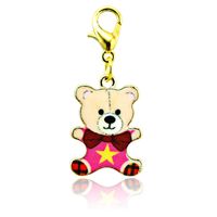 Wholesale Fashion Floating Charms Gold Plated Multicolor Bear Lobster Clasp Alloy Animal Charms DIY Jewelry Accessories DZD0035
